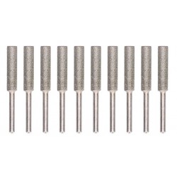 FRAISES ELECTRODEPOSEES CYLINDRIQUES A QUEUE DE 3 MM JEU DE 10