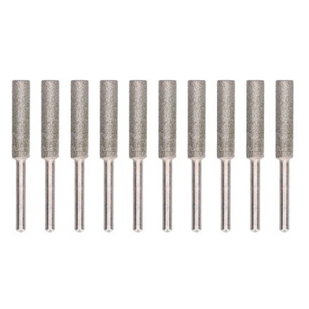 FRAISES ELECTRODEPOSEES CYLINDRIQUES A QUEUE DE 3 MM JEU DE 10